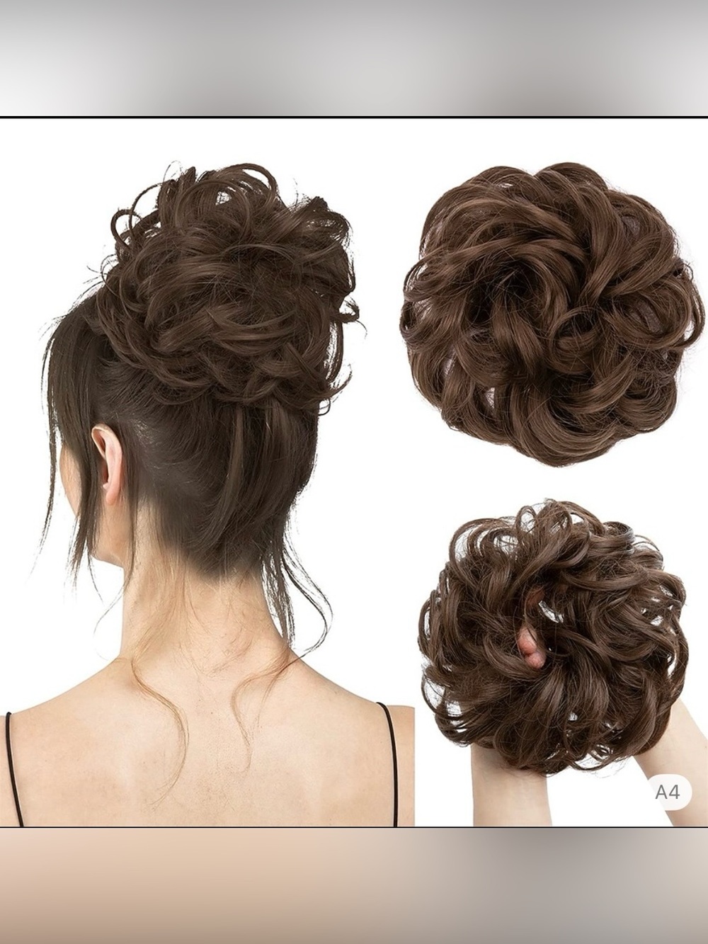 Synthetic Messy Bun Hairpiece - Brown